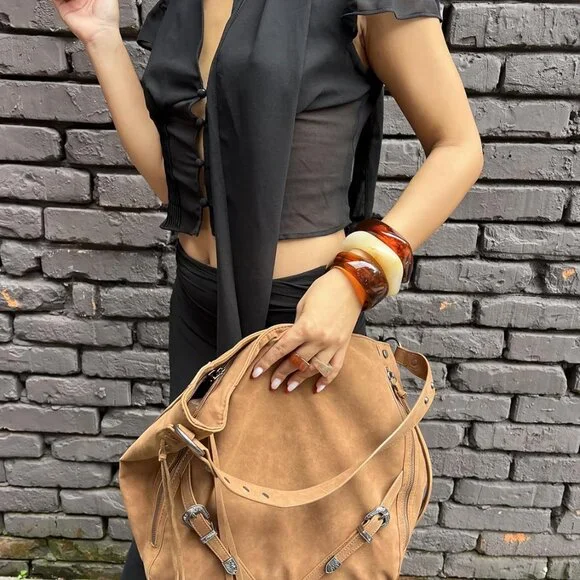 Wrangler Large Hobo Purses and Handbags for Women with Buckle and Fringe Zipper